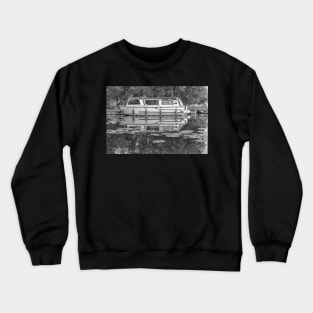 Pleasure boat on the Norfolk Broads Crewneck Sweatshirt